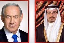 Thủ tướng Israel Benjamin Netanyahu (trái) và Quốc vương Bahrain Salman bin Hamad Al Khalifa. (Nguồn: alarabiya.net)