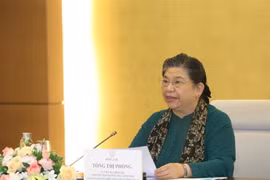 Phó Chủ tịch Thường trực Quốc hội Tòng Thị Phóng, Trưởng Ban Tổ chức AIPA 41 phát biểu. (Ảnh: Văn Điệp/TTXVN)