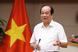 Bộ trưởng, Chủ nhiệm Văn phòng Chính phủ Mai Tiến Dũng chủ trì cuộc họp. (Ảnh: Dương Giang/TTXVN)