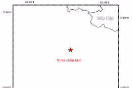 Bản đồ chấn tâm động đất. (Nguồn: Viện VLĐC)