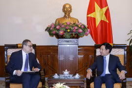 Phó Thủ tướng, Bộ trưởng Ngoại giao Phạm Bình Minh tiếp Thứ trưởng Ngoại giao Nga Igor. Morgulov. (Ảnh: Văn Điệp/TTXVN)