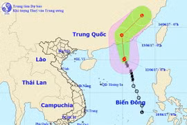 Vị trí và đường đi của bão số 1. (Nguồn: nchmf.gov.vn)