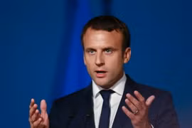 Tổng thống Pháp Emmanuel Macron phát biểu tại một sự kiện ở Paris. (Nguồn: AFP/TTXVN)