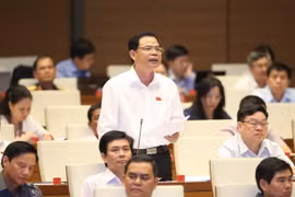 Bộ trưởng Bộ Nông nghiệp và Phát triển nông thôn Nguyễn Xuân Cường trả lời các câu hỏi về việc thực hiện chính sách, pháp luật về an toàn thực phẩm giai đoạn 2011-2016. (Ảnh: Doãn Tấn/TTXVN)