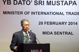 Bộ trưởng Thương mại Quốc tế và Công nghiệp Malaysia Mustapa Mohamed. (Ảnh: Chí Giáp/Vietnam+)