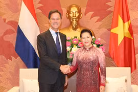 Chủ tịch Quốc hội Nguyễn Thị Kim Ngân và Thủ tướng Vương quốc Hà Lan Mark Rutte. (Ảnh: Dương Giang/TTXVN)