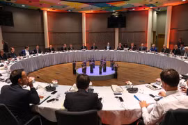 Toàn cảnh phiên họp thượng đỉnh bất thường của Liên minh châu Âu về Brexit tại Brussels (Bỉ) ngày 10/4/2019. (Ảnh: AFP/TTXVN)