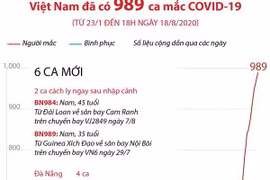 [Infographics] Việt Nam đã ghi nhận 989 ca mắc COVID-19