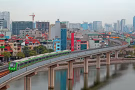 Tuyến đường sắt đô thị Cát Linh-Hà Đông. (Ảnh: Huy Hùng/TTXVN)