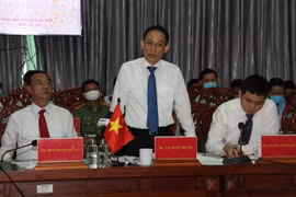Ông Lê Hoài Trung, Ủy viên Ban Chấp hành Trung ương Đảng, Thứ trưởng Bộ Ngoại giao phát biểu tại buổi làm việc. (Ảnh: Hồng Thái/TTXVN)