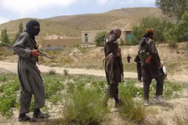 Các tay súng Taliban tại một khu vực ở tỉnh Paktia, Afghanistan. (Ảnh: AFP/TTXVN)