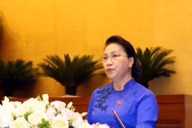Chủ tịch Quốc hội Nguyễn Thị Kim Ngân phát biểu bế mạc. (Ảnh: Trọng Đức/TTXVN)