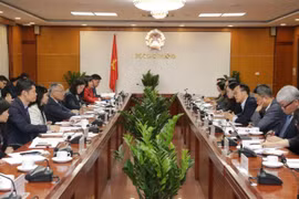 Một buổi tọa đàm thúc đẩy hợp tác thương mại Việt Nam-Hàn Quốc. (Ảnh: Trần Việt/TTXVN)