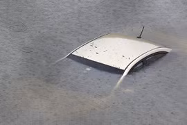 Cảnh ngập lụt trong bão Harvey tại Houston, Texas, Mỹ ngày 27/8. (Nguồn: AFP/TTXVN)