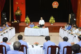 Chủ tịch nước Trần Đại Quang phát biểu kết luận buổi làm việc. (Ảnh: Nhan Sáng/TTXVN)