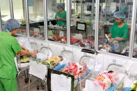 Chăm sóc trẻ sơ sinh tại Bệnh viện Phụ sản Trung ương. (Ảnh: Dương Ngọc/TTXVN)
