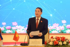 Phó Chủ tịch Quốc hội Việt Nam, Chủ tịch Nhóm Nghị sỹ hữu nghị Việt Nam-Campuchia Nguyễn Đức Hải phát biểu. (Ảnh: Văn Dũng/TTXVN)