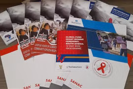 Tuyên truyền phòng chống HIV tại Nam Phi. (Ảnh: Hoàng Minh/TTXVN)