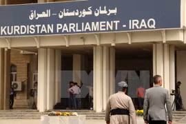 Trụ sở cơ quan lập pháp khu tự trị người Kurd ở Arbil, Iraq ngày 29/10. (Nguồn: AFP/TTXVN)