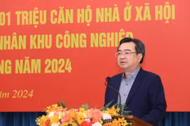 Bộ trưởng Bộ Xây dựng Nguyễn Thanh Nghị phát biểu tại hội nghị. (Ảnh: PV/Vietnam+)
