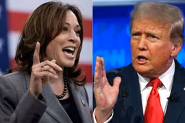 Phó Tổng thống Mỹ Kamala Harris (trái) và cựu Tổng thống Donald Trump. (Ảnh: AP/TTXVN)