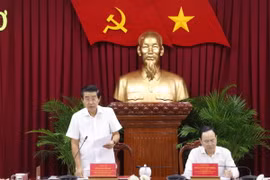 Ông Võ Văn Dũng, Ủy viên BCH Trung ương Đảng, Phó Trưởng Ban thường trực Ban Nội chính Trung ương, Ủy viên Ban Chỉ đạo Trung ương về Phòng chống Tham nhũng, Trưởng đoàn kiểm tra số 2 phát biểu tại buổi làm việc. (Ảnh: Ngọc Thiện/TTXVN)