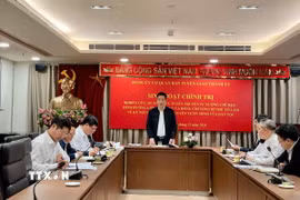 Đảng ủy cơ quan Ban Tuyên giáo Thành ủy Hà Nội sinh hoạt chuyên đề về “Nghiên cứu, quán triệt, tuyên truyền tư tưởng chỉ đạo, định hướng lớn của Đảng và đồng chí Tổng Bí thư Tô Lâm về kỷ nguyên mới - kỷ nguyên vươn mình của dân tộc,” ngày 14/12. (Ảnh: TTXVN phát)