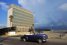 Đại sứ quán Mỹ tại thủ đô La Habana, Cuba. (Nguồn: AFP/TTXVN)