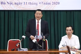 Ông Phạm Đình Thi, Vụ trưởng Vụ Chính sách thuế (Bộ Tài chính), tại họp báo. (Ảnh: Minh Quyết/TTXVN)