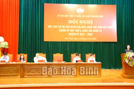 Ủy viên Bộ Chính trị, Thường trực Ban Bí thư, Trưởng Ban Tổ chức Trung ương Trương Thị Mai phát biểu kết luận buổi tiếp xúc cử tri tại huyện Yên Thủy. (Nguồn: Báo Hòa Bình)