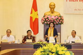 Phiên họp thứ 7 Hội đồng Bầu cử Quốc gia. (Ảnh: Trọng Đức/TTXVN)