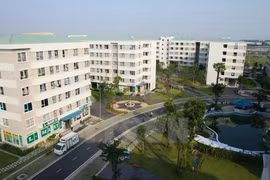 Một góc dự án nhà ở thu nhập thấp Đặng Xá, huyện Gia Lâm giai đoạn 2. (Ảnh: Tuấn Anh/TTXVN)