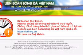 Trang web của Liên đoàn Bóng đá Việt Nam đang trong tình trạng không thể truy cập. (Ảnh chụp màn hình)