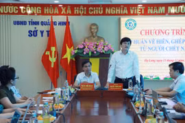 Ông Nguyễn Trọng Diện - Giám đốc Sở Y tế Quảng Ninh phát biểu tại buổi tập huấn. (Ảnh: PV/Vietnam+)