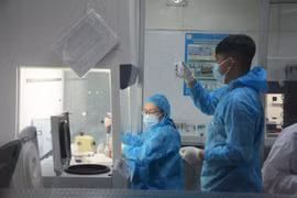 Các nhân viên xét nghiệm của Trung tâm Kiểm soát bệnh tật thành phố Đà Nẵng tích cực xét nghiệm các mẫu tiếp xúc gần với bệnh nhân mắc COVID-19. (Ảnh: Văn Dũng/TTXVN)