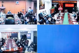 Hình ảnh Ban chỉ đạo Quốc gia phòng, chống dịch COVID-19 họp trực tuyến với Quảng Ninh và Hải Dương. (Nguồn: Bộ Y tế)