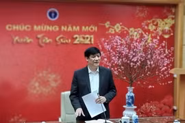 Bộ trưởng Bộ Y tế Nguyễn Thanh Long phát biểu tại cuộc họp trực tuyến. (Ảnh: PV/Vietnam+)