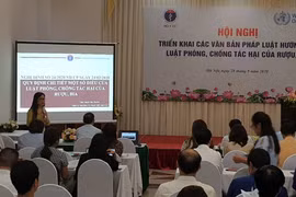 Đại diện Bộ Y tế phổ biến các quy định chi tiết một số điều của Luật phòng chống tác hại của rượu bia. (Ảnh: PV/Vietnam+)