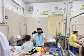 Bệnh nhi mắc sốt xuất huyết điều trị tại Bệnh viện Đa khoa Xanh Pôn, Hà Nội. (Ảnh: T.G/Vietnam+)