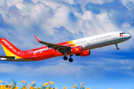 Vietjet bảo trợ vận chuyển hàng không cho cuộc thi Miss World Vietnam 2021. (Ảnh: CTV/Vietnam+)