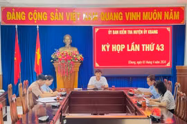 Quang cảnh kỳ họp lần thứ 43 Ủy ban Kiểm tra Huyện ủy Kbang (Gia Lai), ngày 3/4 vừa qua. (Nguồn: Báo Gia Lai điện tử)