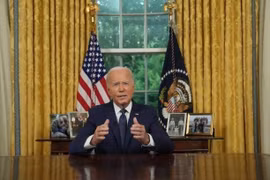 Tổng thống Mỹ Joe Biden phát biểu tại Nhà Trắng, Washington D.C., ngày 14/7/2024. (Ảnh: Getty Images/TTXVN)