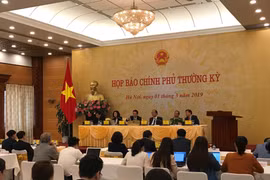 Phiên họp báo Chính phủ tháng 2/2019. (Ảnh: Đức Duy/Vietnam+)