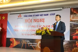 Thứ trưởng Bộ Công Thương Đỗ Thắng Hải phát biểu tại hội nghị Tổng công ty Thép Việt Nam. (Ảnh: Đức Duy/Vietnam+)