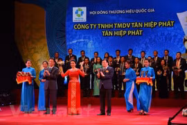 Lễ tôn vinh các doanh nghiệp có sản phẩm đạt Thương hiệu quốc gia 2018. (Ảnh: Đức Duy/Vietnam+)