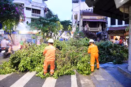 Nhân viên EVNHANOI đảm bảo an toàn cho hệ thống điện… (Ảnh: evnhanoi)