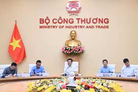 Bộ trưởng Nguyễn Hồng Diên chủ trì hội thảo về điện Mặt Trời mái nhà. (Ảnh: PV/Vietnam+)