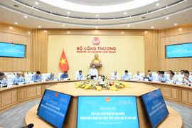 Bộ trưởng Nguyễn Hồng Diên phát biểu tại buổi làm việc với Bộ Nông nghiệp về sản xuất, xuất khẩu gạo, rau quả. (Ảnh: Đức Duy/Vietnam+)
