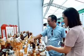 Sản phẩm mật ong của các doanh nghiệp trong nước. (Ảnh: Đức Duy/Vietnam+)