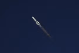 Tên lửa Proton-M mang theo module phòng thí nghiệm Nauka được phóng từ sân bay vũ trụ Baikonur ở Kazakhstan ngày 21/7/2021. (Ảnh: AFP/TTXVN)